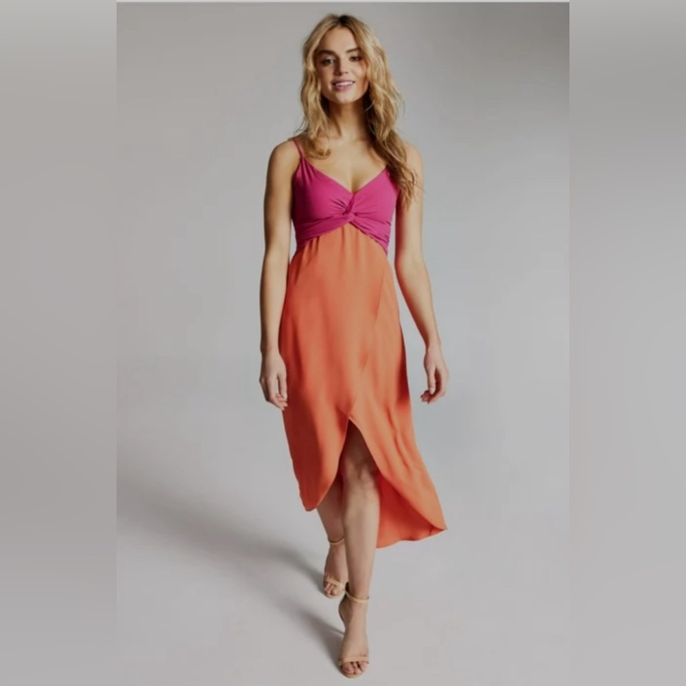 NWOT Bar III Knotted Front High Low Dress